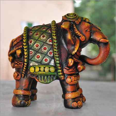 Brown Terracotta Elephant Sculpture