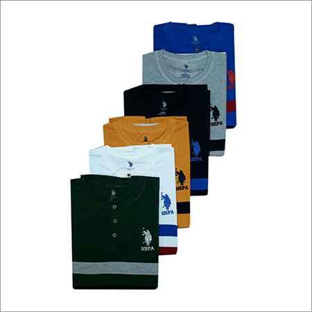 White Mens Round Collar T Shirts