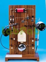 TELEGRAPH SET, LECTURE PATTERN - 4-6V DC, Dual Units | Microphone, Receiver, Bell, Transformer, Visible Wiring