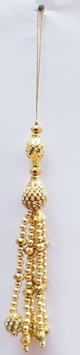 Golden Beaded Lehnga Saree Tassel