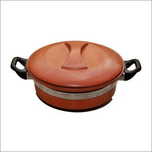 Handi With Handle 2 Liter - Ceramic Metal, 25x18x10 cm, Orange | Durable, Heat Resistant, Easy to Clean, Even Heating, Plastic Handles