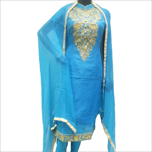 Ladies Blue Embriodery Suit