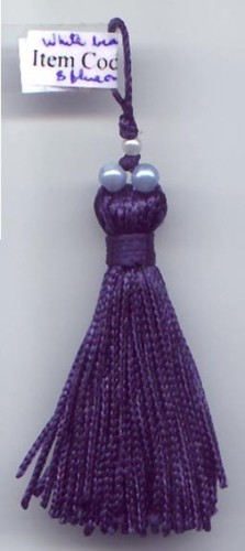 MINI TASSEL - Viscose Rayon, 1.5 Inch Tassel, Purple, 1 Inch Loop | Beaded, Decorative, Versatile Garment Accessory