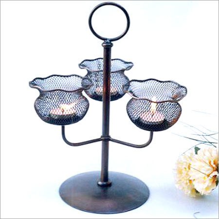 Three Tier Candle Stands - Metal, Silver Finish | Modern Art Style, Elegant Home Decoration