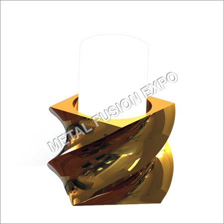 Rectangle Pillar Holder - Brass Material, Twist Design | Elegant Finish, Smooth Edges, Easy to Clean