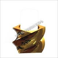 Rectangle Pillar Holder - Brass Material, Twist Design | Elegant Finish, Smooth Edges, Easy To Clean