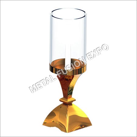 Candle Hurricane With Square Base And Round Top