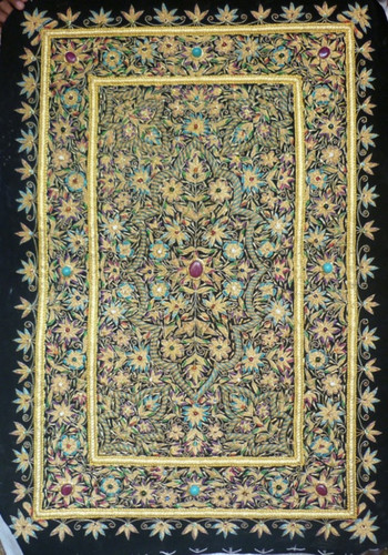 designer zari silk carpet