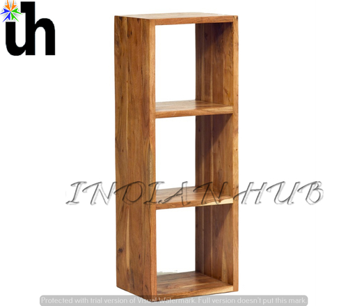 Handmade Wooden Three Cube Bookcase