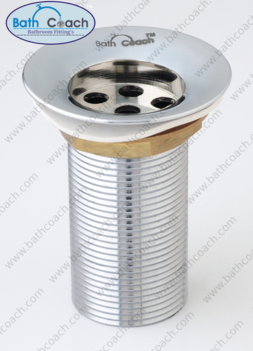 Brass Regular Waste Coupling - Round Male Connection, 76.2-127 mm Length | Polished Surface, Ideal for Bathroom Fittings