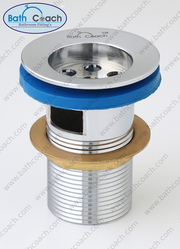 Half Threaded CP Waste Coupling - Brass, Length 76.2 - 127 mm, Round Shape with Polished Surface Treatment | Male Connection for Bathroom Fitting Use