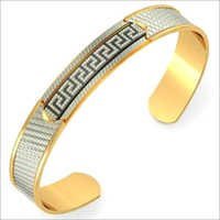 Designer Gold Kada - High Grade Gold, 3-5 Inch Size | Customizable Cuff Bracelets For Men