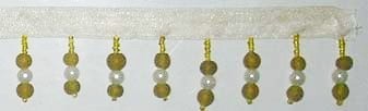 GOLDEN WHITE BEADED FRINGE