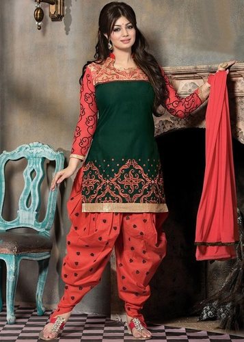 Green And Peach Party Wear Anarkali Suit