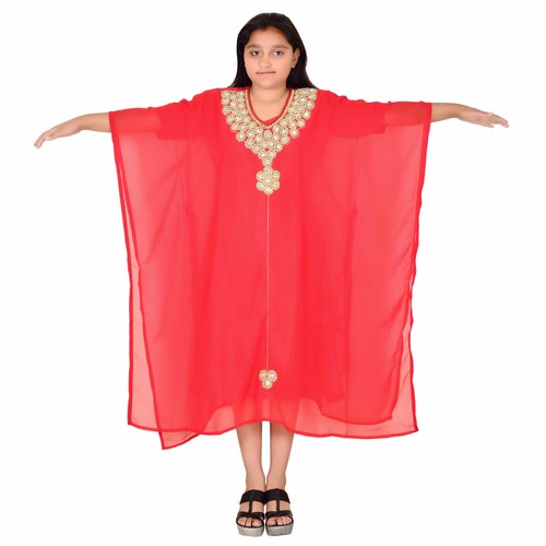 Red Stone Beaded Kaftan