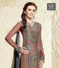 Brown Cotton Salwar Kameez