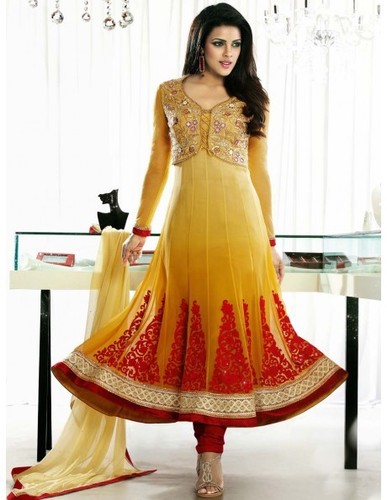 Red And Yellow Cotton Salwar Suits