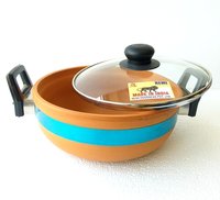 Clay Casserole - 2.5 L Pure Red Clay, Ideal For Serving Naan, Chapatti, Rice, Keeps Your Body Fit