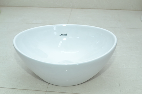 Wash Basin Bowl - Ceramic, Round, Floor Mounted , Smooth Surface, Ideal Weight Range 2-5 Kilograms