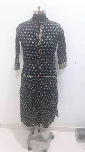 Cotton Designer Black Kurti