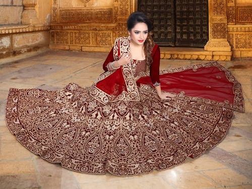 Taffeta Bridal Wear New Designer Lehenga