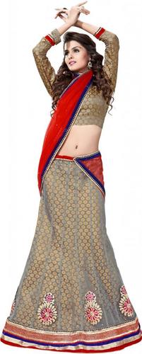 Exclusive Georgette Semi-Stitched Lehenga Choli - Festive Wear, Embroidered Pattern, Lightweight Fabric, Alluring Aesthetic Design