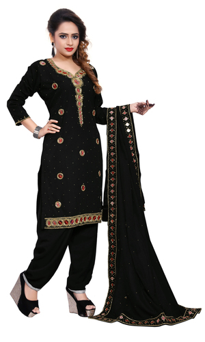 Georgette Salwar Kameez - 40 Inch Beaded and Pearls Work | Traditional Style Georgette Fabric