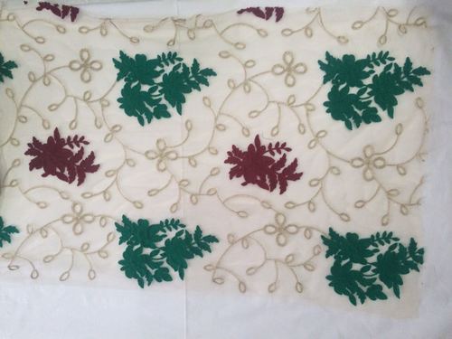 New Designer Net Embroidered Work Allover Fabrics - Net 44" Off-White, 150 GSM | Hand Embroidery, Durable, Skin-Friendly, Colorfast