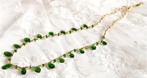 Beads (chrome diopside) necklaces