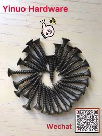 Fine Thread Drywall Screw - Carbon Steel, 3.5x25mm | Black Phosphate Finish, Bugle Head, Tapping/drilling Point, Corrosion Resistant