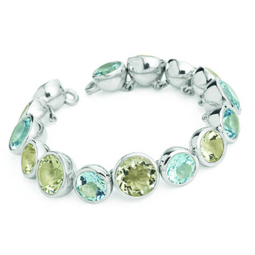 precious stone silver bracelet