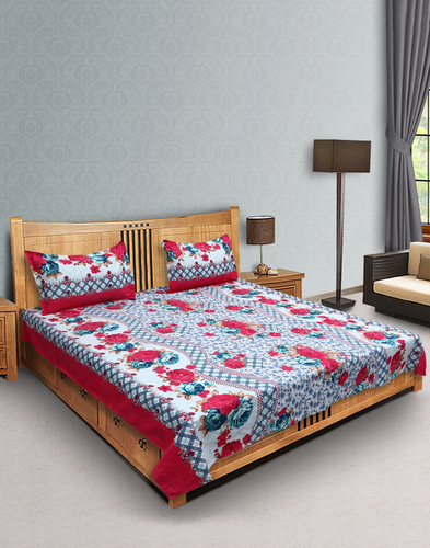 Cocofoam Double Poly Cotton Multi Floral Bed Sheet