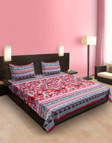 Cocofoam Double Poly Cotton Multicolor Bed Sheet