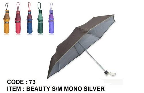 Hand Open Folding Umbrella- BEAUTY S/M MONO SILVER