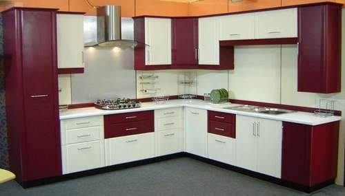 L Shaped Kitchen With Tall Unit