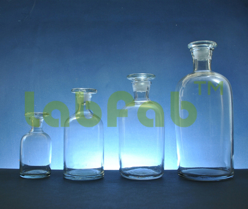 REAGENT BOTTLES (NARROW MOUTH WITH GROUND IN DUST PROOF STOPPER) - Soda Glass, 125ml, Amber/Clear, Borosilicate Option | Narrow Mouth, Dust-Proof Stopper