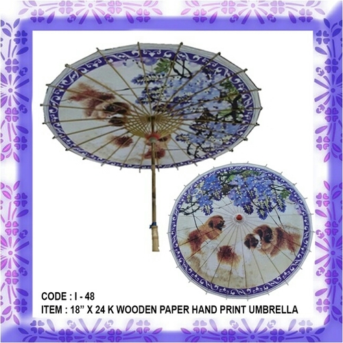 Imported Umbrella -18"x24K WOODEN PAPER HAND PRINT