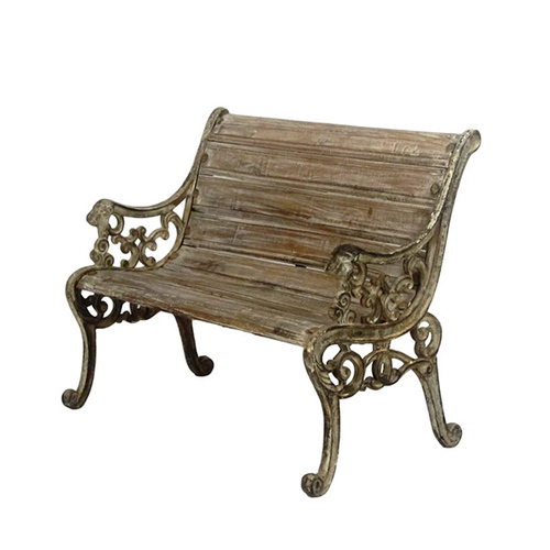 Vintage Rustic Carved Hand Garden Bench Length: 12 Inch (In)