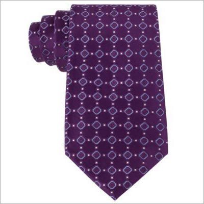 Purple diamond design satin block necktie