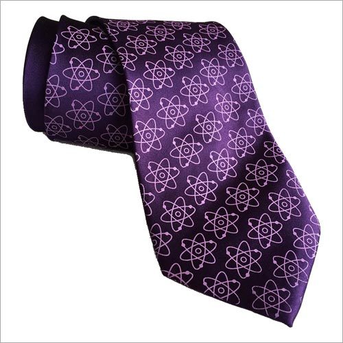 Purple star design satin block necktie