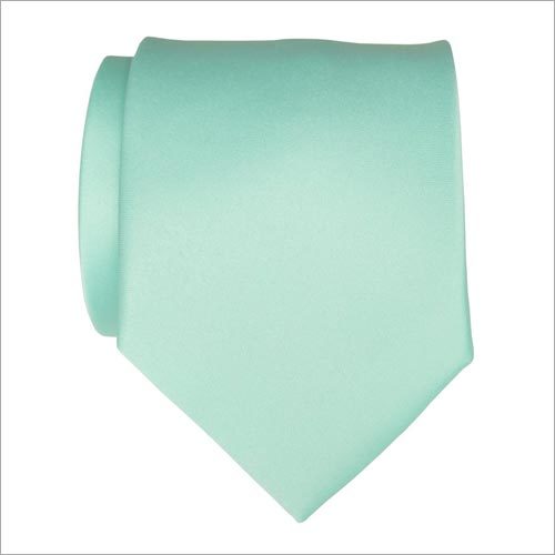 Blue plain satin necktie