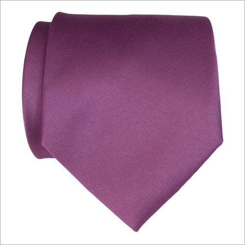 Purple plain satin necktie