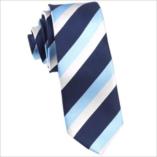 Blue with white stripes design necktie