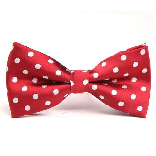 Red with white polka dot design satin bowtie