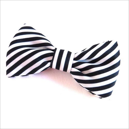 Black with white stripes design bowtie