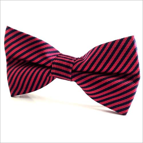 Pink with black stripes design bowtie
