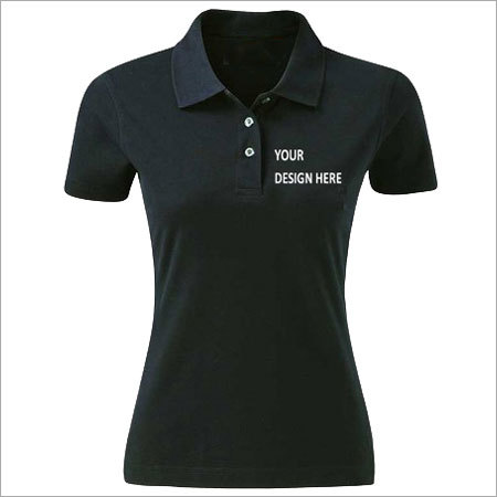 All Colour Ladies Black Corporate T-Shirt