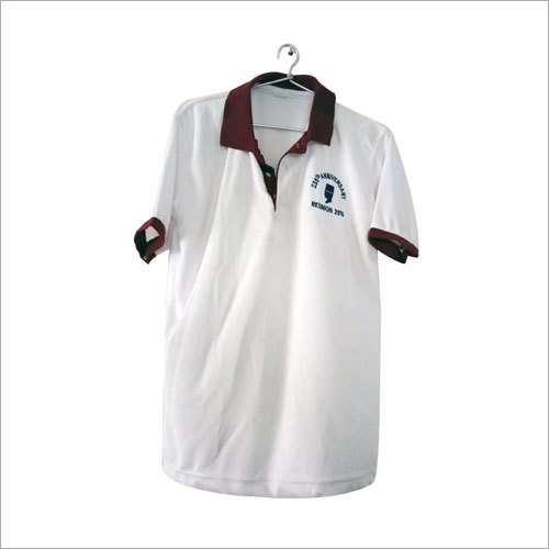 All Colour Mens White Dri Fit Collar T-Shirt