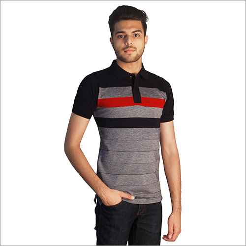 Mens Fancy Print Cotton Polo T-Shirt