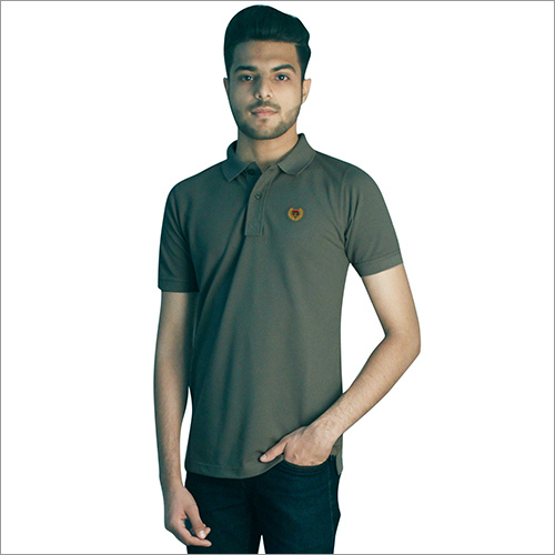 Slate Colour Premium Cotton Rich Polo Neck T-Shirts